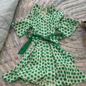 Green Polka Dot DVF Wrap Dress